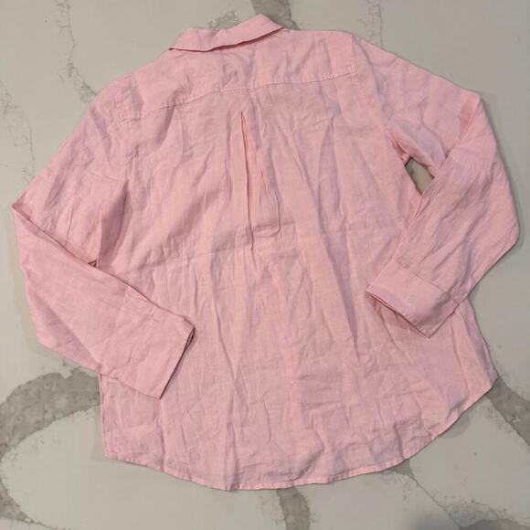 Vineyard Vines NWT Linen Relaxed Button Down Women's 10 Pink Preppy Minimalist - Picture 6 of 7